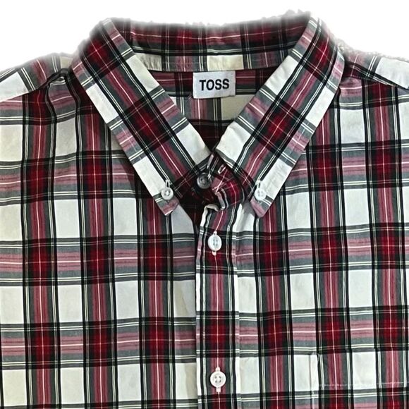 Vintage Toss Christmas Plaid Button Up Shirt, Custom T-Shirt Back. Custom made, - Picture 2 of 10